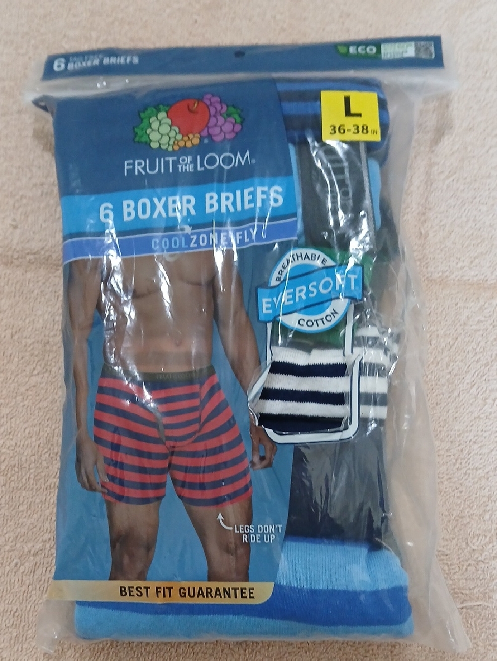 Fruit of the Loom Men's L EverSoft CoolZone Boxer Briefs